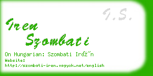 iren szombati business card